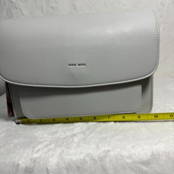 Pixie Mood Zoe Crossbody Purse Handbag Gray Vegan Leather Adjustable Strap - Picture 11 of 13